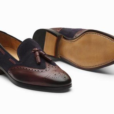 black and maroon dress shoes
