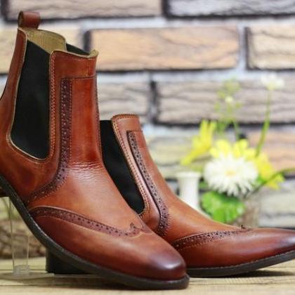 Men's New Handmade Brown Leather St..