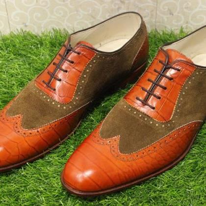 Mens New Handmade Formal Shoes Croc..