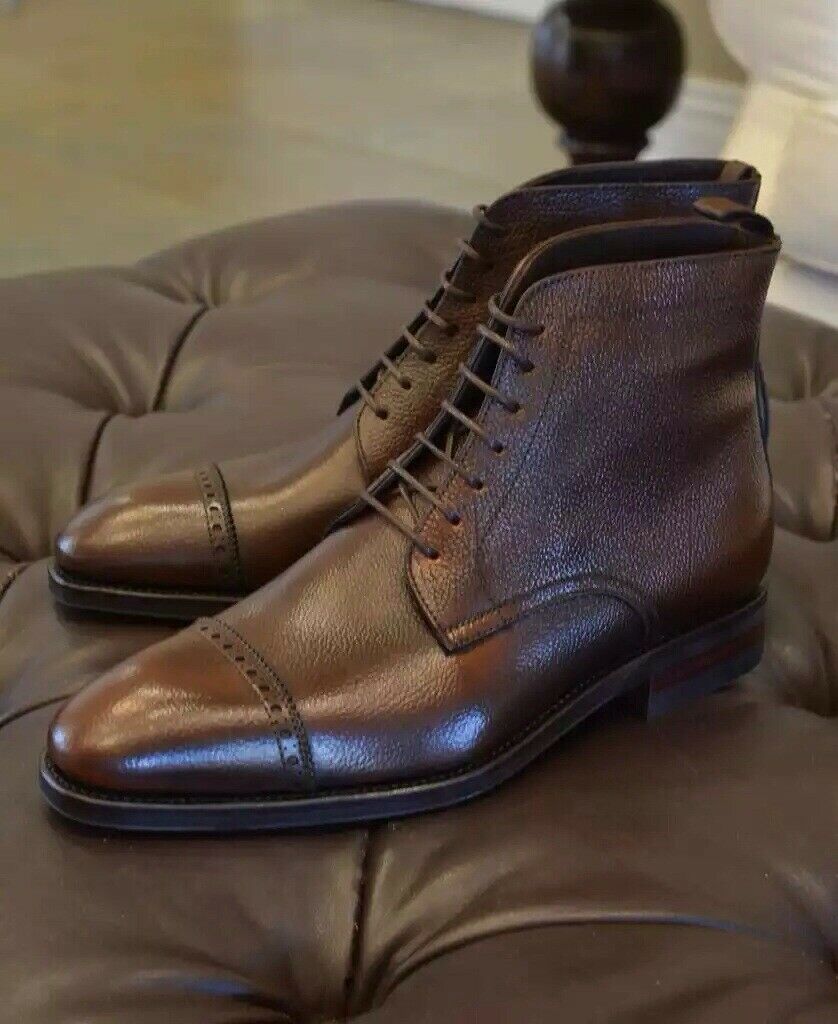 brown cap toe boots