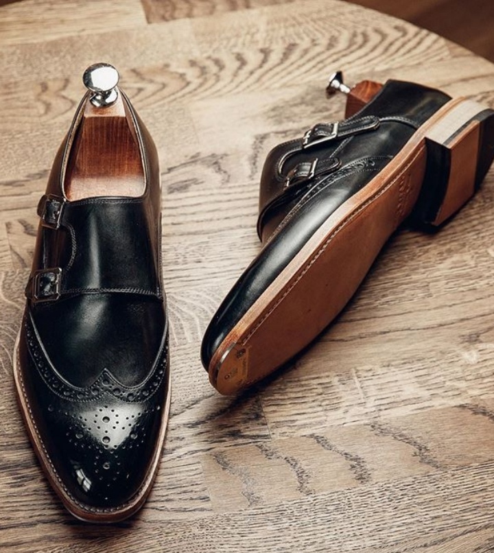 mens black monk shoes