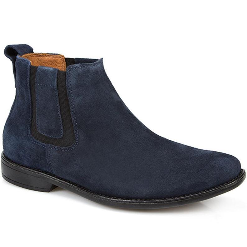navy blue chelsea boots