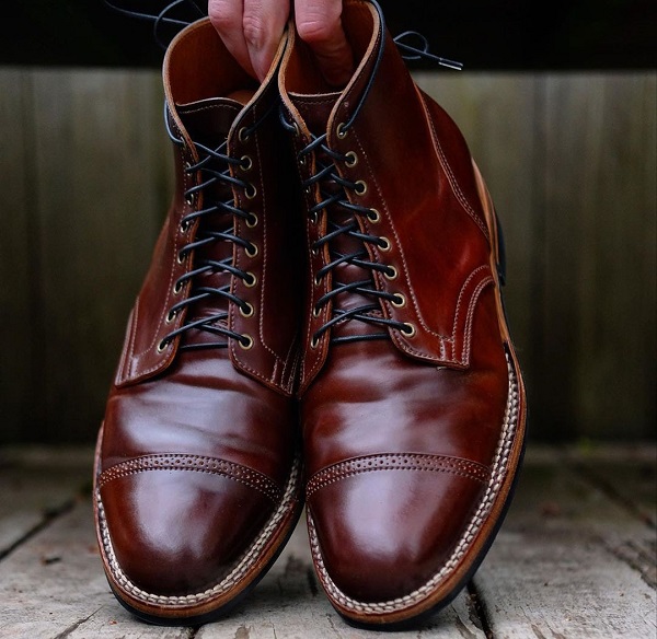 Ankle High Burgundy Men's Ankle Leather 