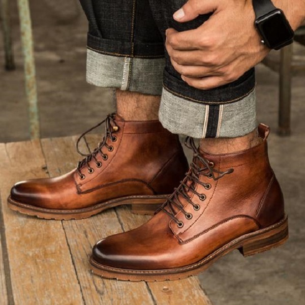 lace up boots mens fashion