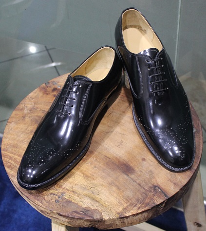 Mens New Handmade Formal Shoes Black Leather Oxford Lace-Up Brogue Dress & Casual Boot
