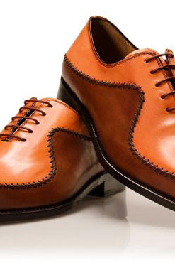 New Handmade Stylish Shoes Men's Orange & Brown Leather Lace Up Casual & Dress Wear Boots