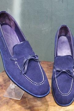 Men's New Handmade Formal Shoes Blue Suede Leather Slip on Occasion Boots