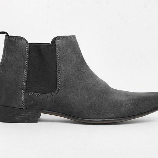 New Handmade Men's black Suede Chelsea boots, Men casual fashion black High Ankle boots